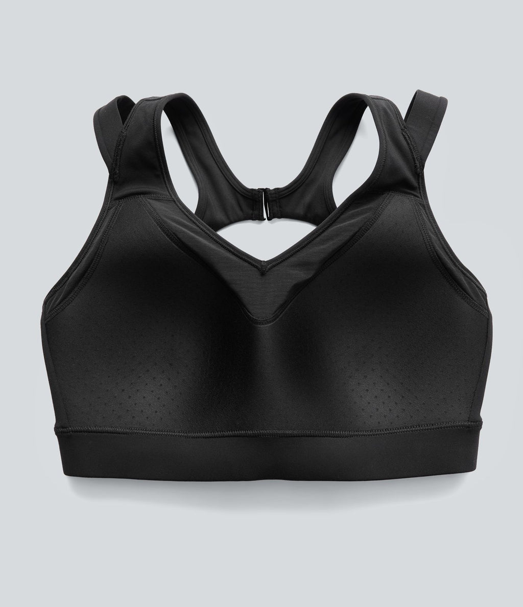 Brassière de sport de running maintien fort col V dos nu avec boucle ajustable et coussinets non amovibles