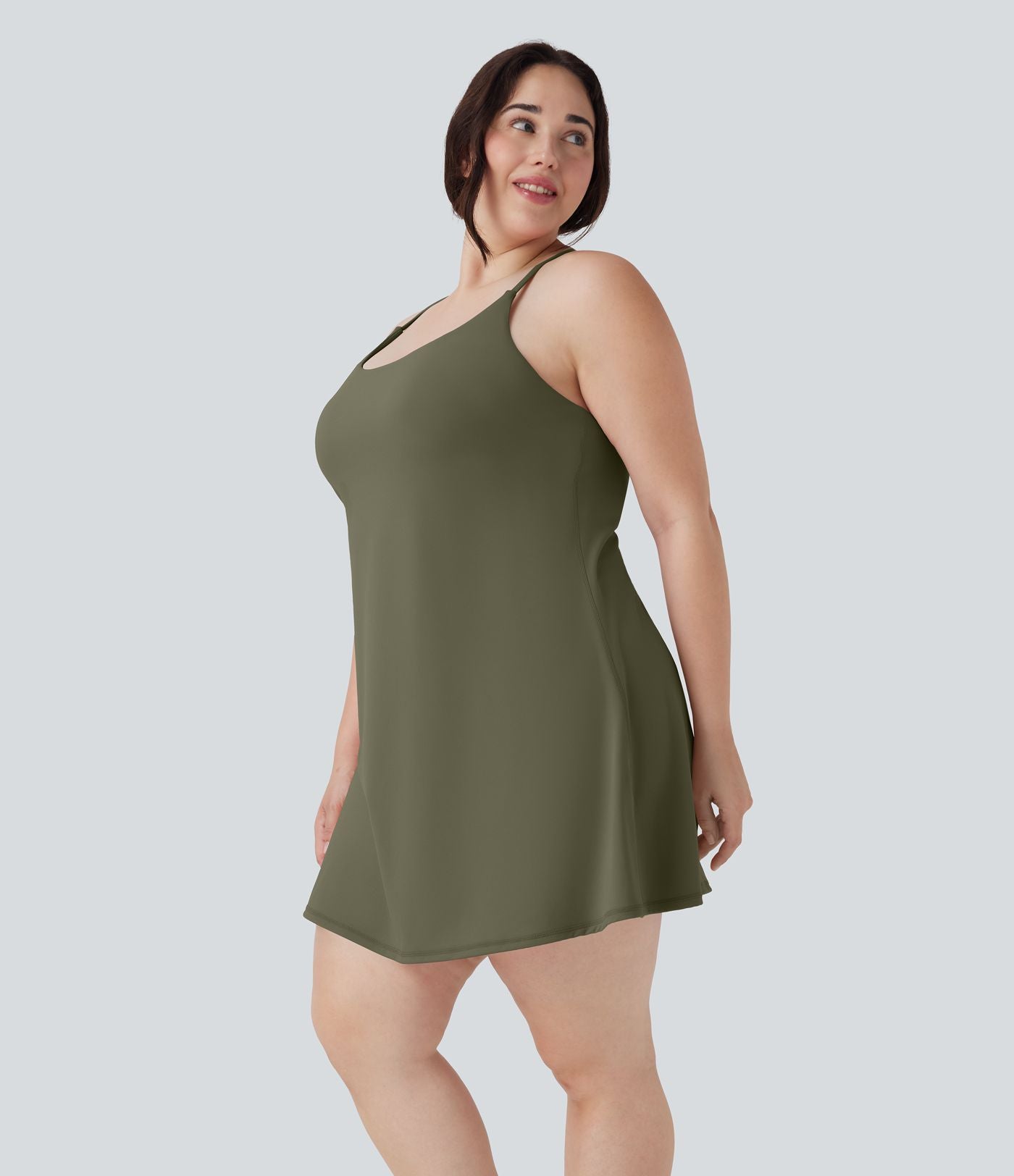Robe de sport grande taille dos nu Softlyzero™ Plush - longueur rallongée - Easy Peasy Edition