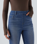 Jean décontracté Halara Flex™ ajusté taille haute ourlet retroussé avec poches