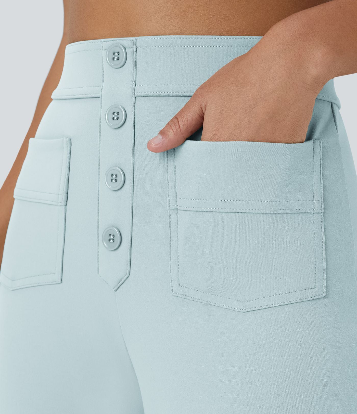 Pantalon taille haute coupe droite DayStretch avec poches
