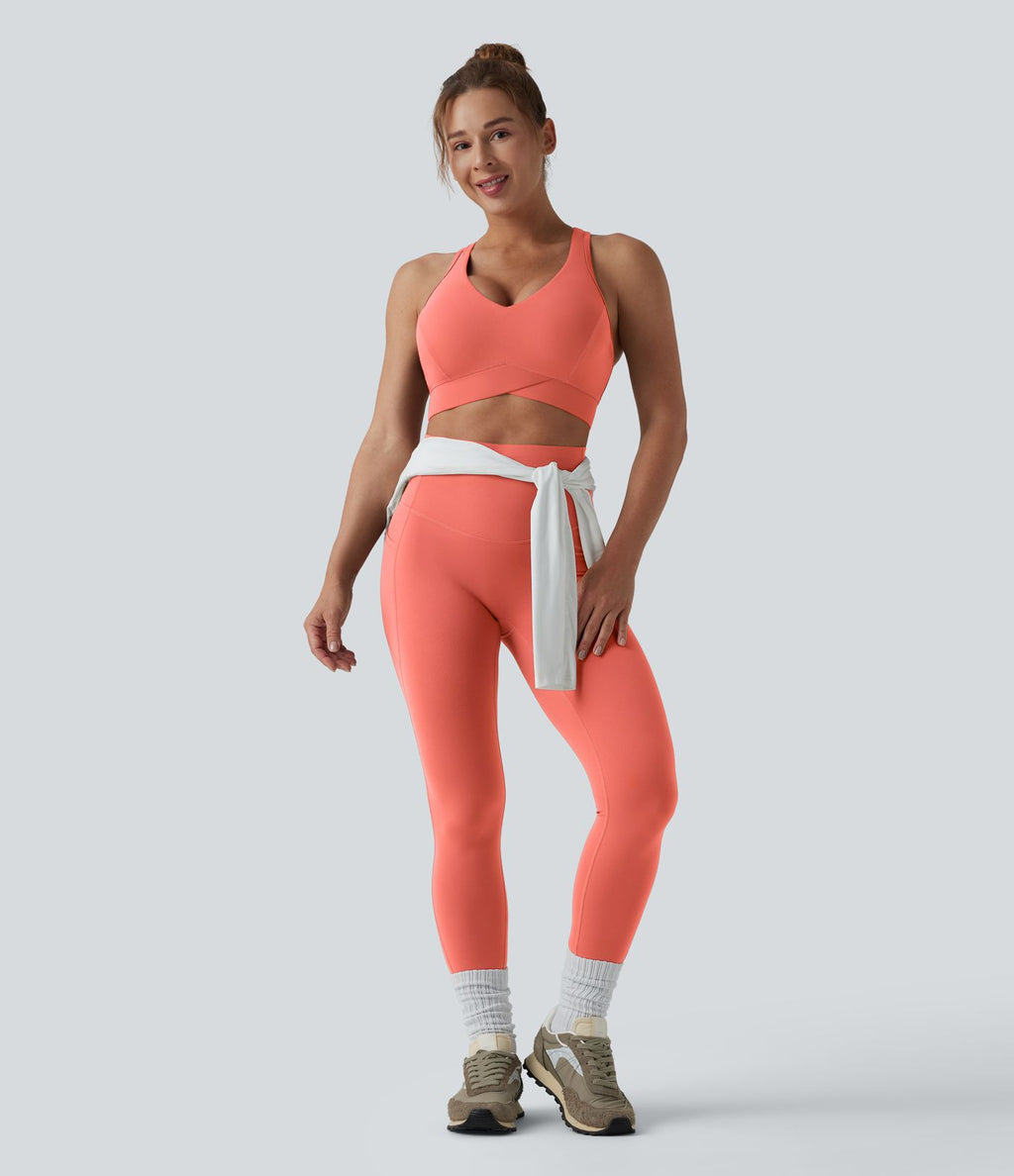 Brassière de sport running Halara UltraSculpt™ maintien léger col V dos nageur bonnets E-G
