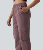 Pantalon cargo fuselé de sport DayStretch taille haute avec cordon de serrage réglable et poches