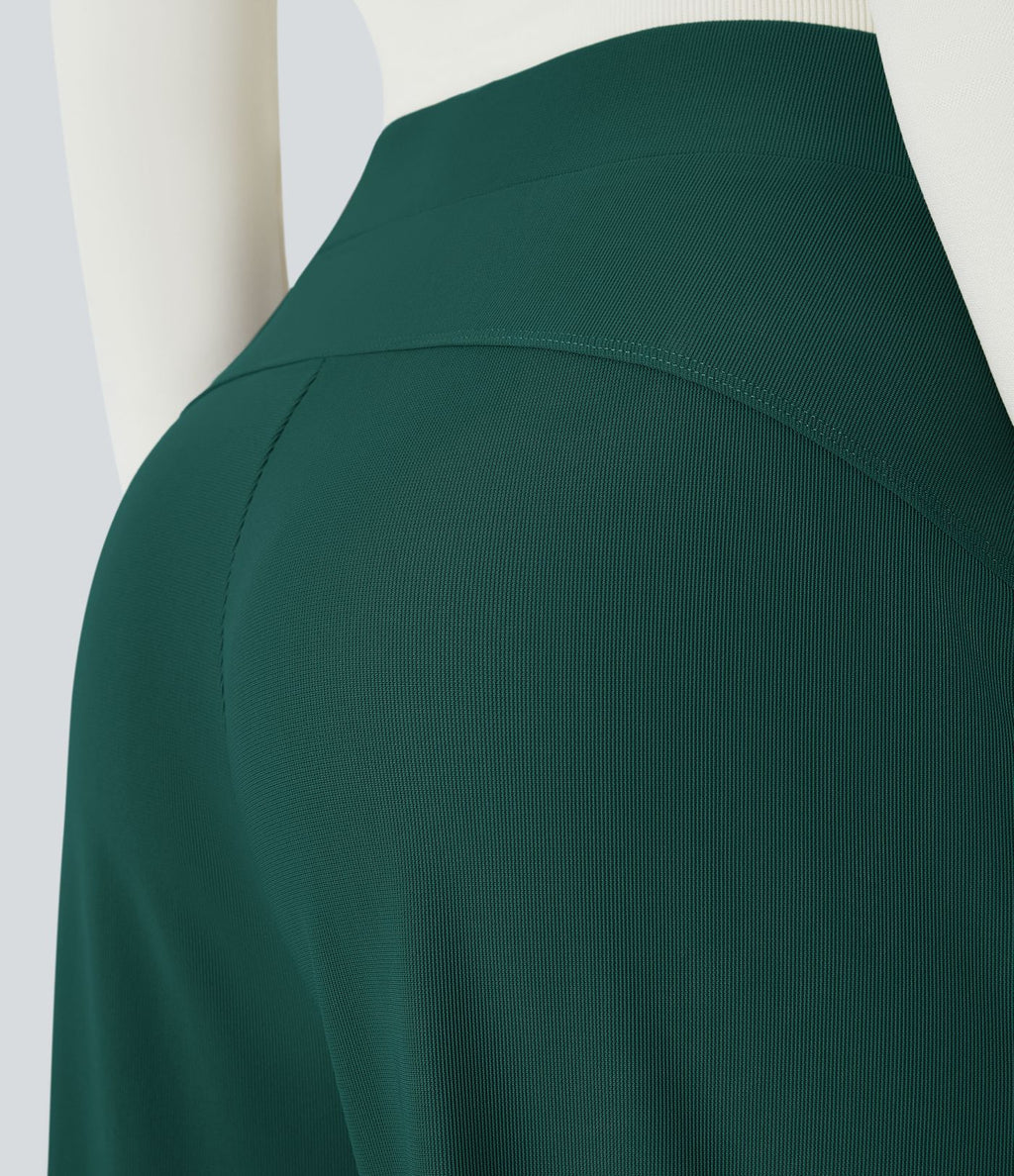 Halara Flex™ Pantalon Tailleur Évasé à Taille Haute Sculptant la Silhouette avec Poches Latérales Micro Waffle
