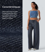 Jogging taille basse Halara Flex™ jambes larges, effet sparkle, avec poches