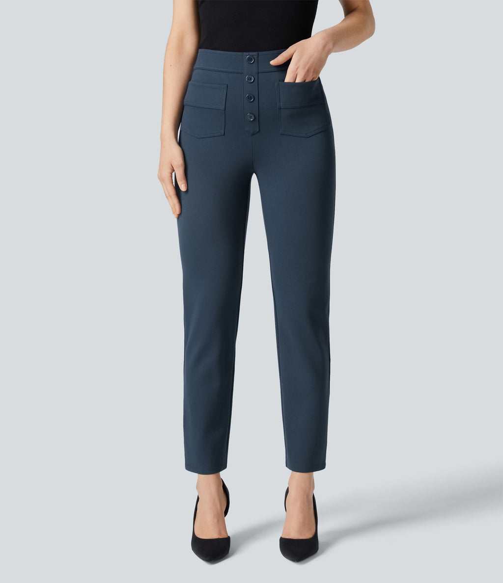 Pantalon de travail longueur cheville taille haute Halara Flex™ avec poches