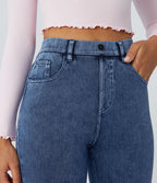 Leggings 7/8 de travail en denim taille haute avec poches Halara Flex™