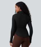 Veste de sport SpacerTek™ col montant, manches raglan longues avec trous pour les pouces
