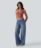 Jean large décontracté Halara Flex™ taille basse avec poches
