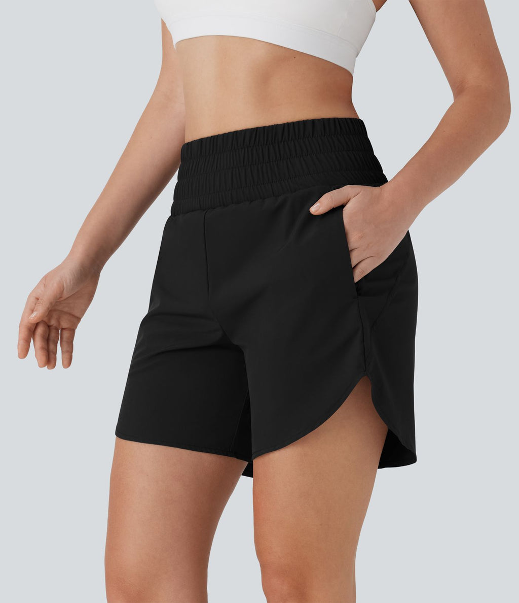 Short de course 2-en-1 Breezeful™ taille haute, poches multiples, ourlet arrondi, séchage rapide 12,5 cm - Longueur prolongée
