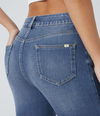 Jean skinny 7/8 décontracté taille mi-haute Halara Flex™ avec poches à enfiler