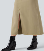 Jupe en jean colorée Halara Flex™ fendue mi-longue taille mi-haute avec poches