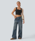 Débardeur crop casual SoftlyZero™ côtelé col U