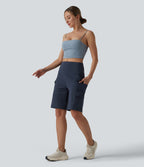 Short cargo yoga ample taille mi-haute avec poches