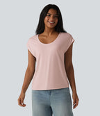 T-shirt col U manches courtes