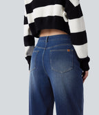 Halara Flex™ Jean coupe droite décontracté taille mi-haute avec poches
