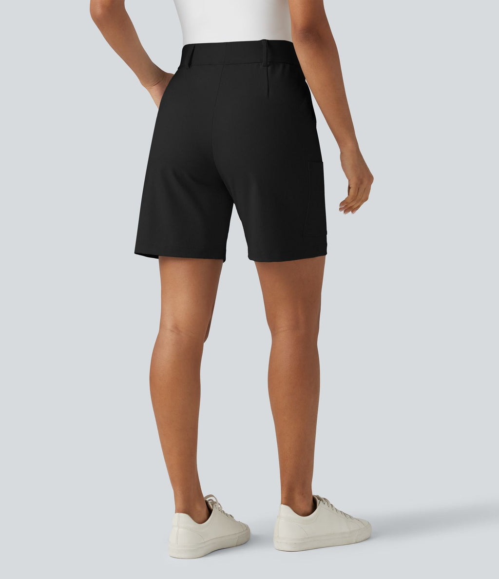 Short tailleur cargo ample à taille haute plissé DayStretch avec poches