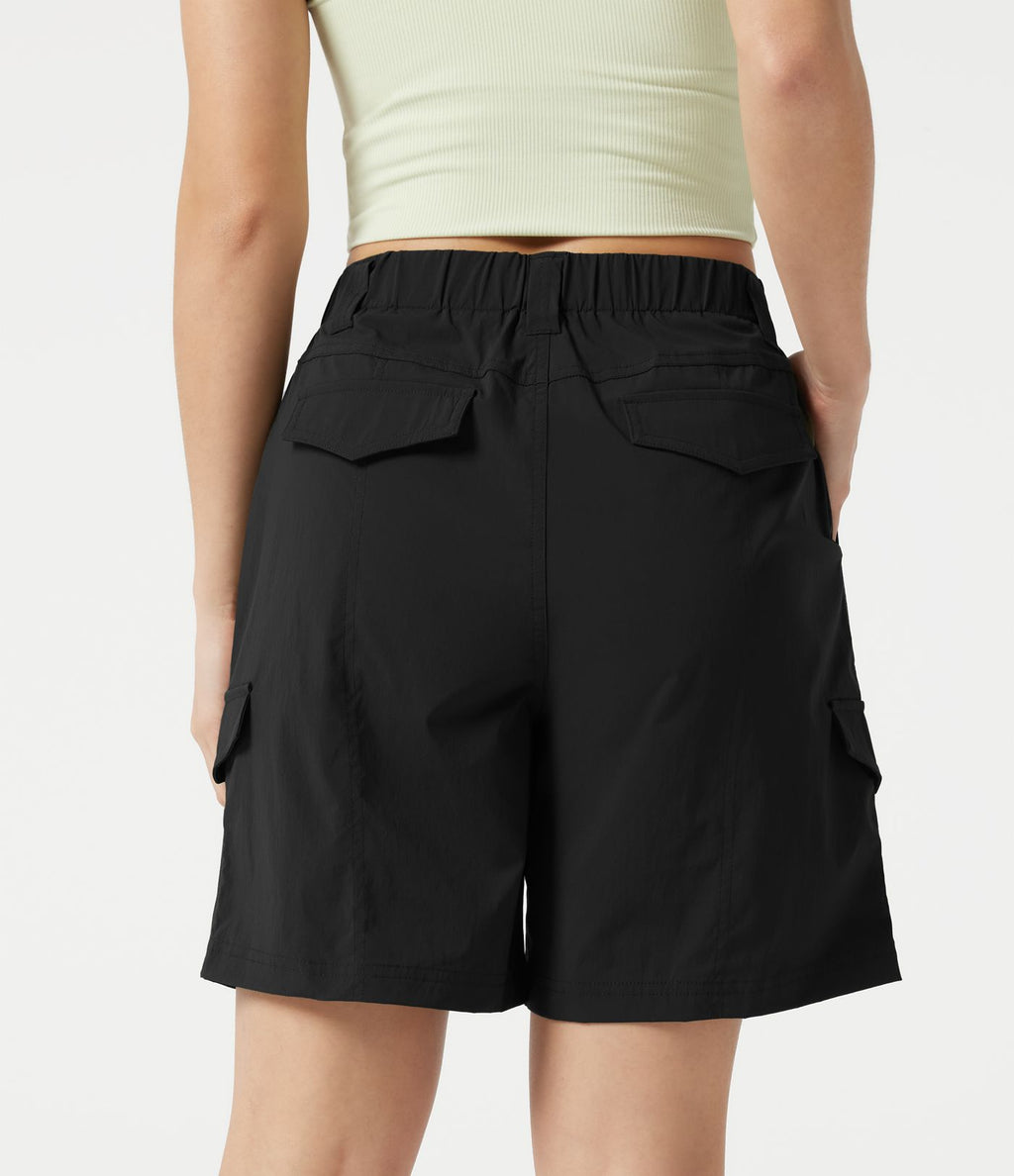Short cargo bermuda taille mi-haute 17,5 cm avec poches