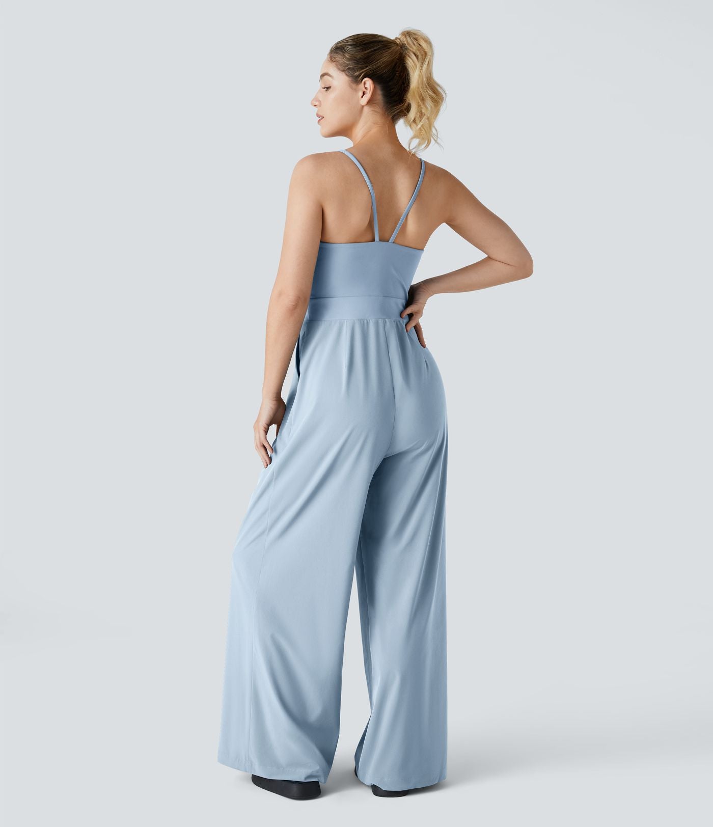Breezeful™ Combinaison Dos Nu Poche Zippée Invisible Sur le Côté Jambe Large Séchage Rapide