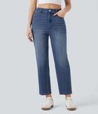 Jean droit 7/8 Halara Flex™ taille haute avec poches