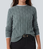 Pull décontracté col rond manches longues