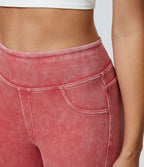 Halara Flex™ Jegging Casual Tricot Extensible Coloré Taille Haute Poches Arrière Latérales