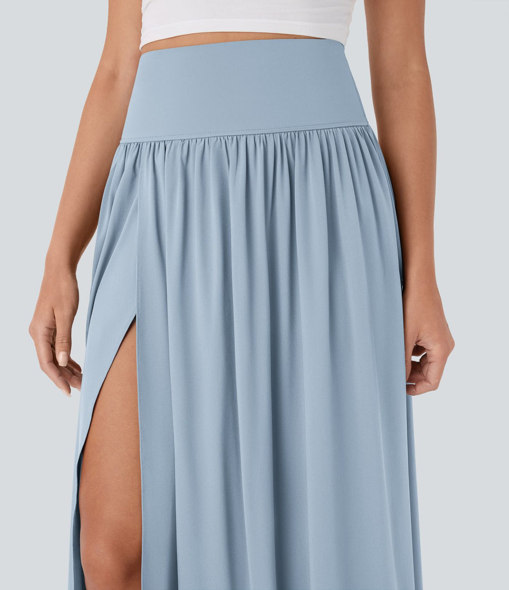 Jupe maxi fluide 2-en-1 gainante taille haute à séchage rapide Breezeful™