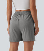 Short ample décontracté taille haute avec cordon de serrage 12,5 cm et poches