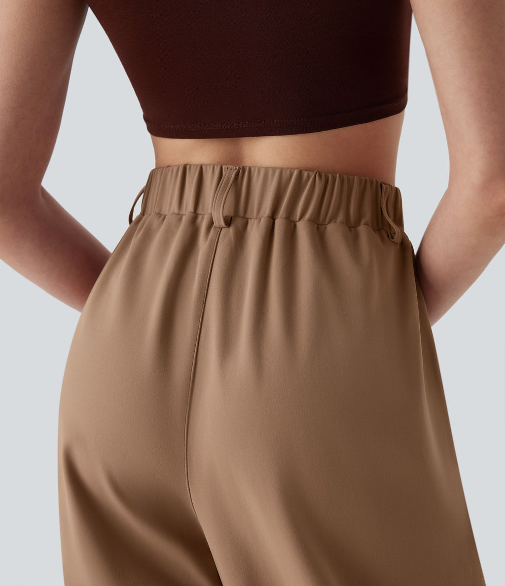 Pantalon pedal pusher fuselé taille haute DayStretch avec poches