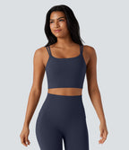 Débardeur yoga court Halara UltraSculpt™ double bretelles torsadé dos nu