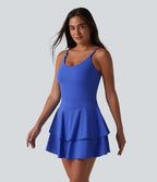 Robe de sport mini de tennis SoftlyZero™ Airy 2-en-1 à volants, à effet frais InstantCool, poches, accès facile Easy Peasy, protection solaire UPF50+