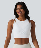 Brassière de sport SoftlyZero™ Airy à maintien léger, croisée, en mesh respirant, 2-en-1, avec brassière intégrée, à effet frais InstantCool, protection solaire UPF50+