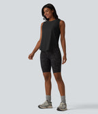 Débardeur de sport à col rond et ourlet arrondi, doux au toucher, protection solaire UPF50+