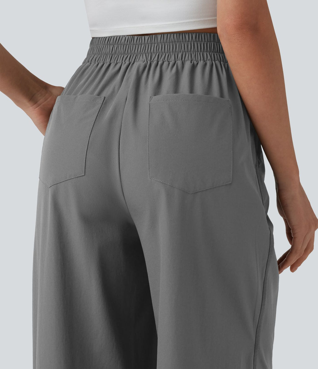 Pantalon large taille haute avec poches