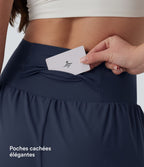Short de yoga SoftlyZero™ Airy 2-en-1 gainant taille très haute effet frais InstantCool 17,5 cm avec poches