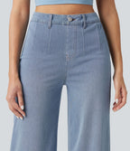 Jean large décontracté Halara Flex™ Curvy taille haute gainant avec poches
