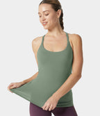 Débardeur de yoga long à col rond et brassière intégrée