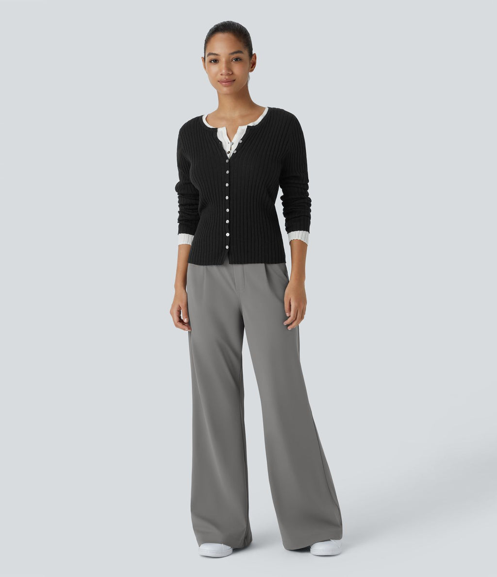 Pantalon tailleur évasé taille haute Halara Flex™ DayStretch avec poches