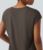 T-shirt casual col V manches courtes