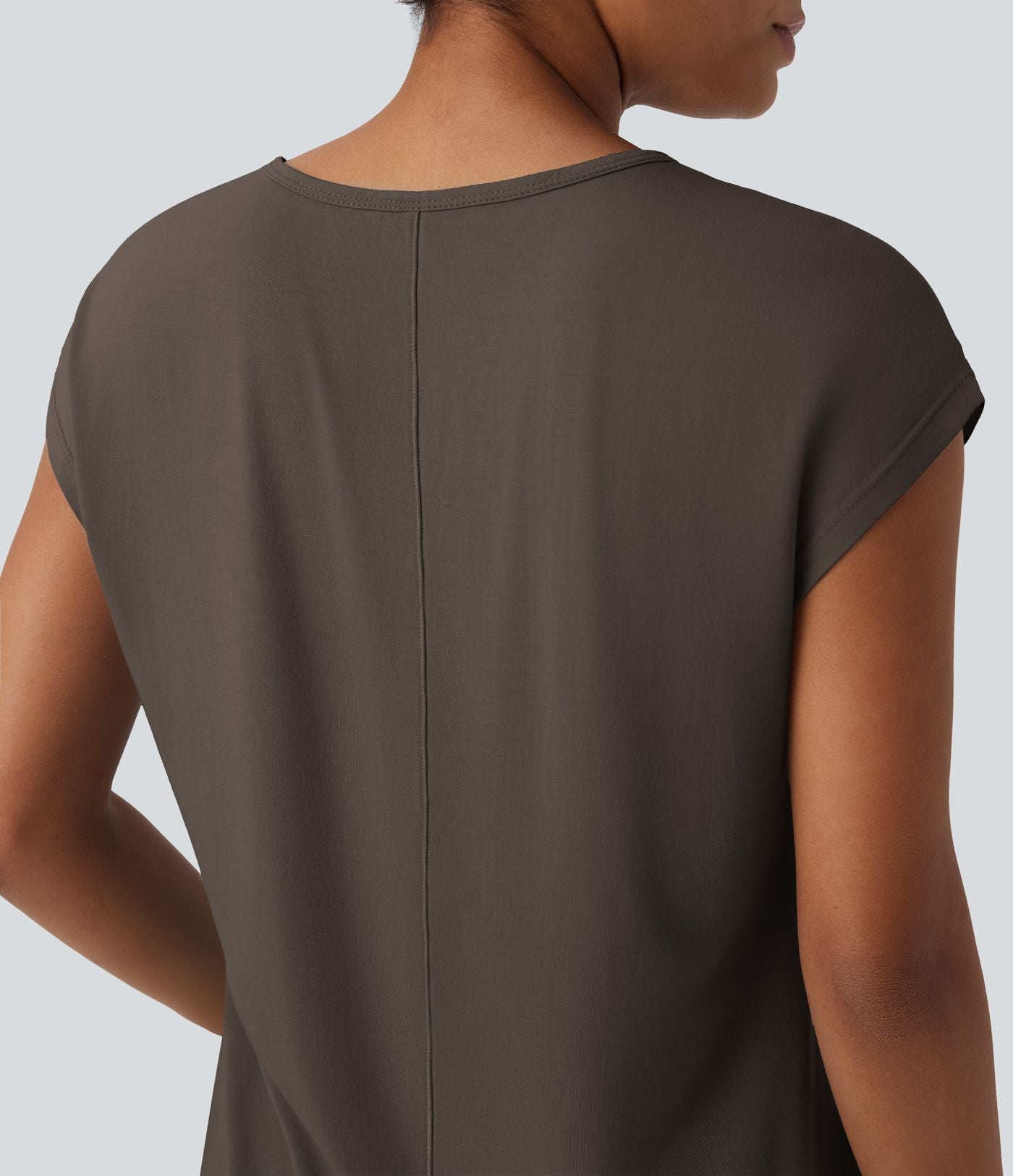 T-shirt casual col V manches courtes