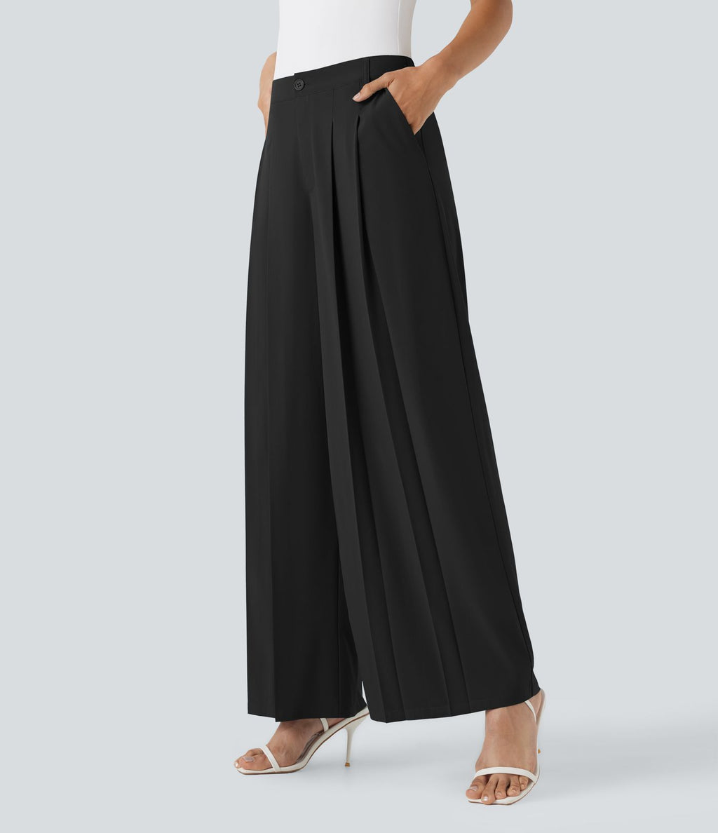 Pantalon tailleur large fluide Breezeful™ taille mi-haute séchage rapide avec poches latérales