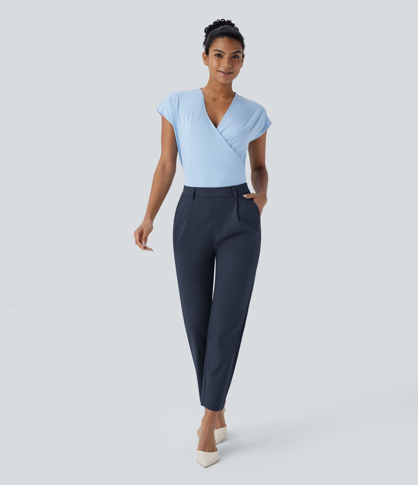 Pantalon de travail fuselé longueur cheville taille haute Halara Flex™ DayStretch avec poches