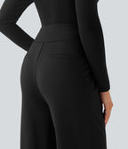 Pantalon tailleur coupe droite taille haute Halara Flex™ avec poches