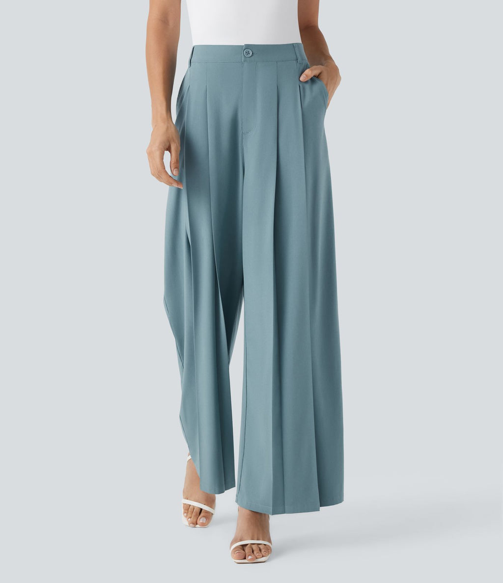 Pantalon tailleur large fluide Breezeful™ taille mi-haute séchage rapide avec poches latérales