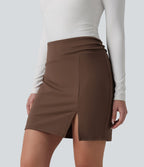 Jupe mini moulante 2-en-1 de travail DayStretch taille haute