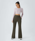Legging évasé uni taille haute DayStretch avec poches