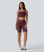 SoftlyZero™ Short cycliste de yoga croisé taille haute 23 cm avec poches - UPF50+