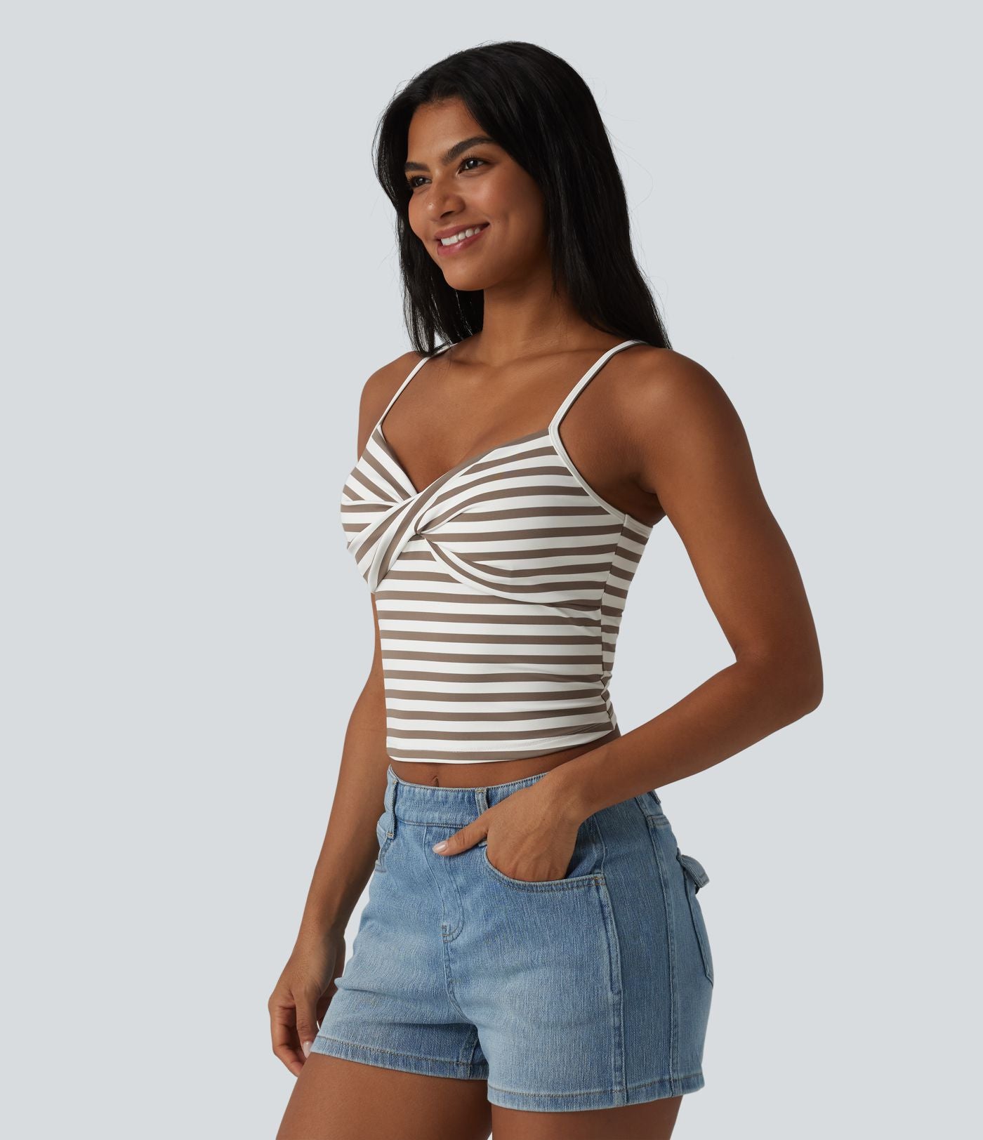 Débardeur de sport rayé avec soutien-gorge intégré