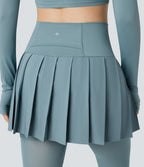 Legging à jupe étrier danse Breezeful™ 2-en-1 taille haute plissé résille contrastante séchage rapide avec poches