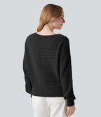 Pull épaules dénudées à manches longues