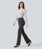 Halara Flex™ Pantalon tailleur évasé pied-de-poule taille haute avec poches